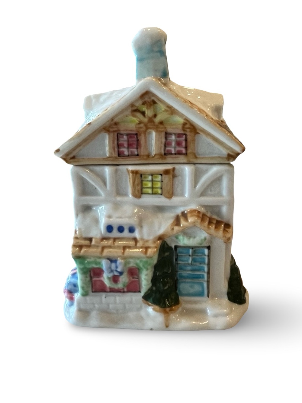 Vintage Houston Harvest Ceramic Christmas Cottage Canister